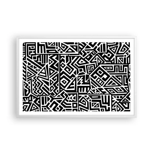 Plakát v bílém rámu - Předkolumbovská kompozice - 91x61 cm