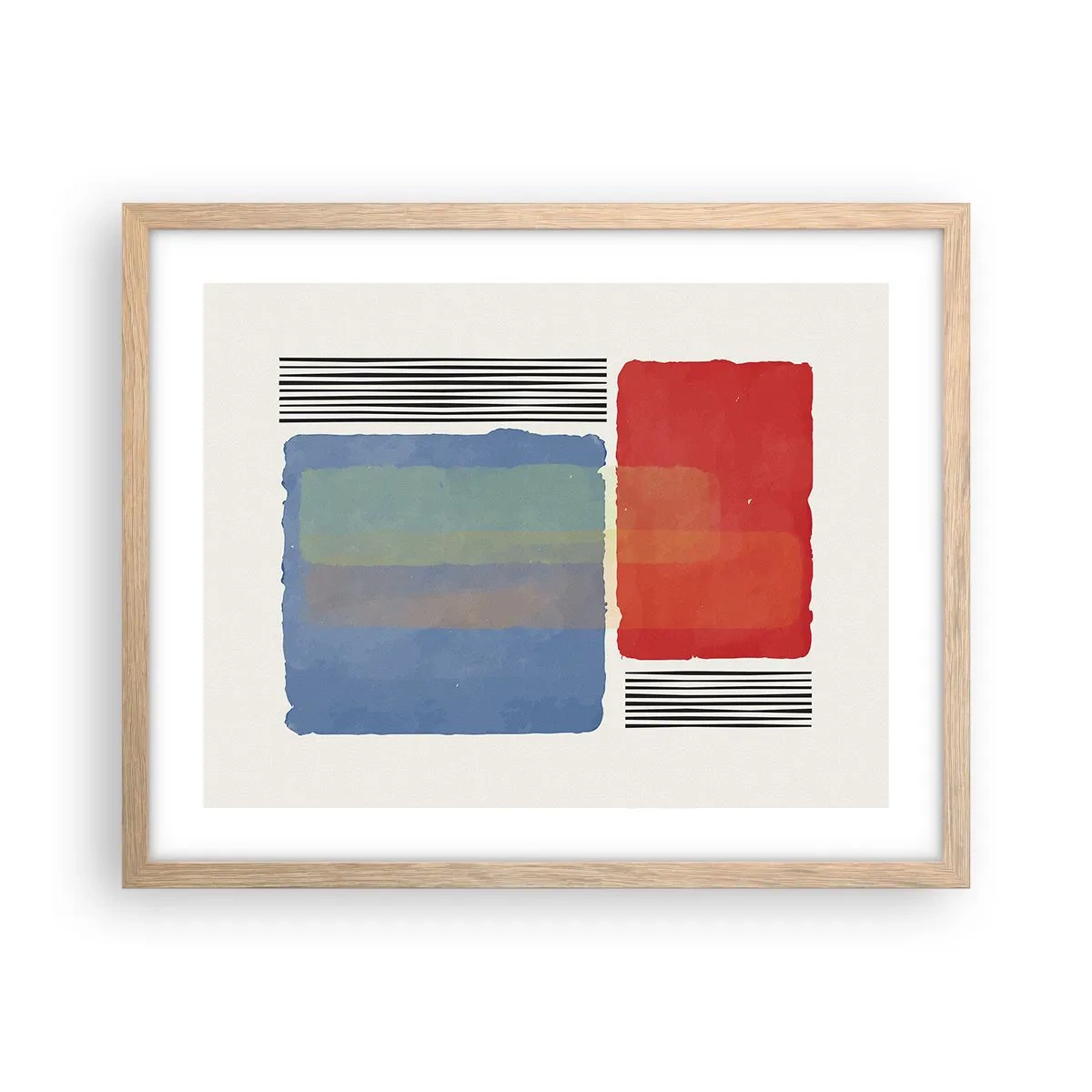 Plakát v rámu světlý dub - Duch a písmeno geometrie - 50x40 cm