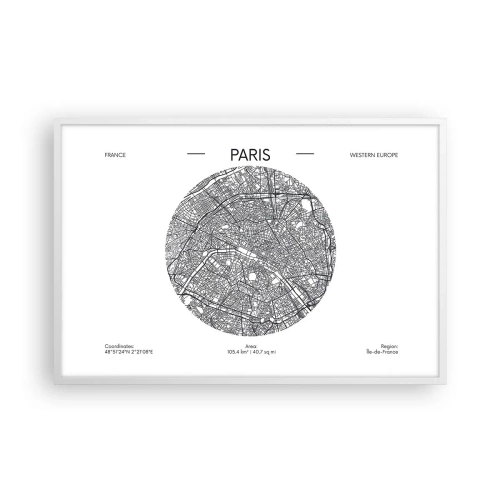 Plakát v bílém rámu - Anatomie Paříže - 91x61 cm