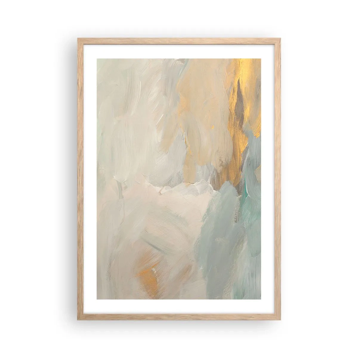 Plakát v rámu světlý dub - Abstrakce – krajina něhy - 50x70 cm