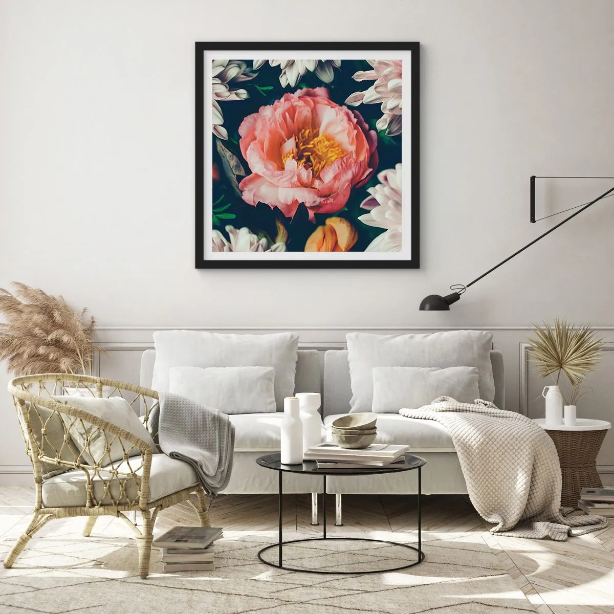 Plakát v černém rámu - S barokním přepychem - 60x60 cm