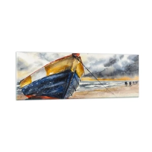 Obraz na skle - Odpočinek na břehu - 90x30 cm