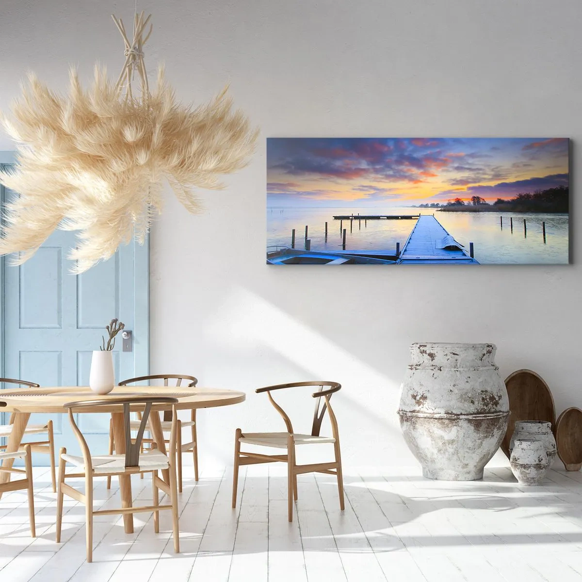 Obraz na plátně - Fialovo-zlatý klid - 140x50 cm