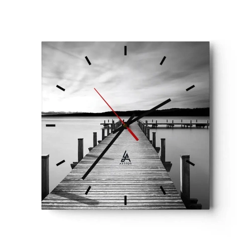 Nástěnné hodiny - U napajedla – klidu - 30x30 cm