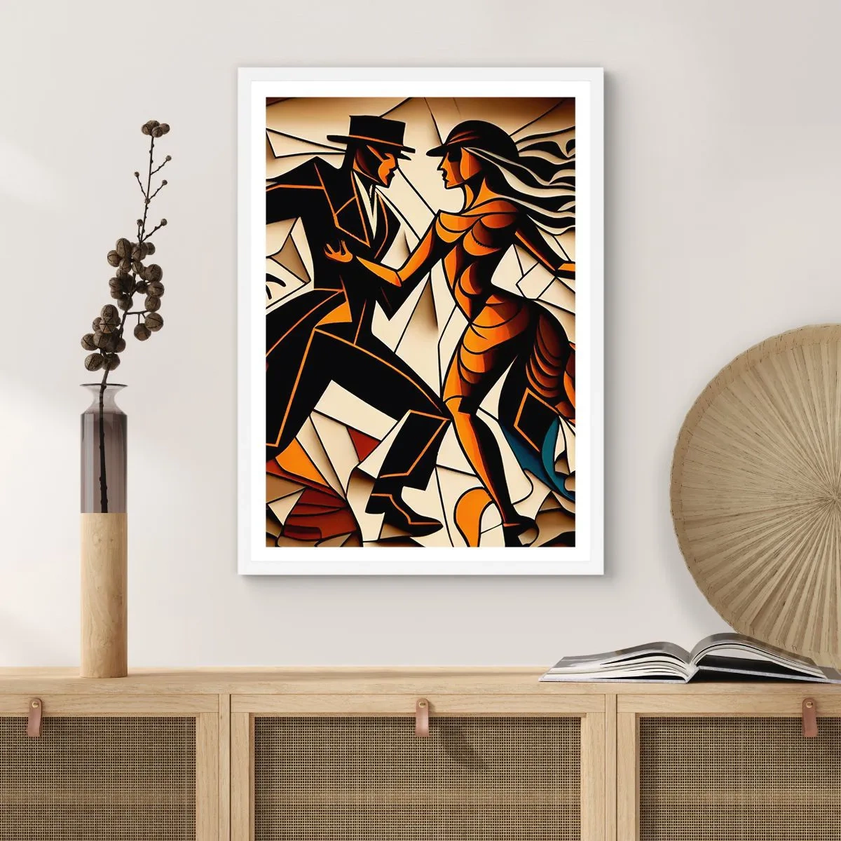 Plakát v bílém rámu - Tanec vřelosti a vášně - 61x91 cm