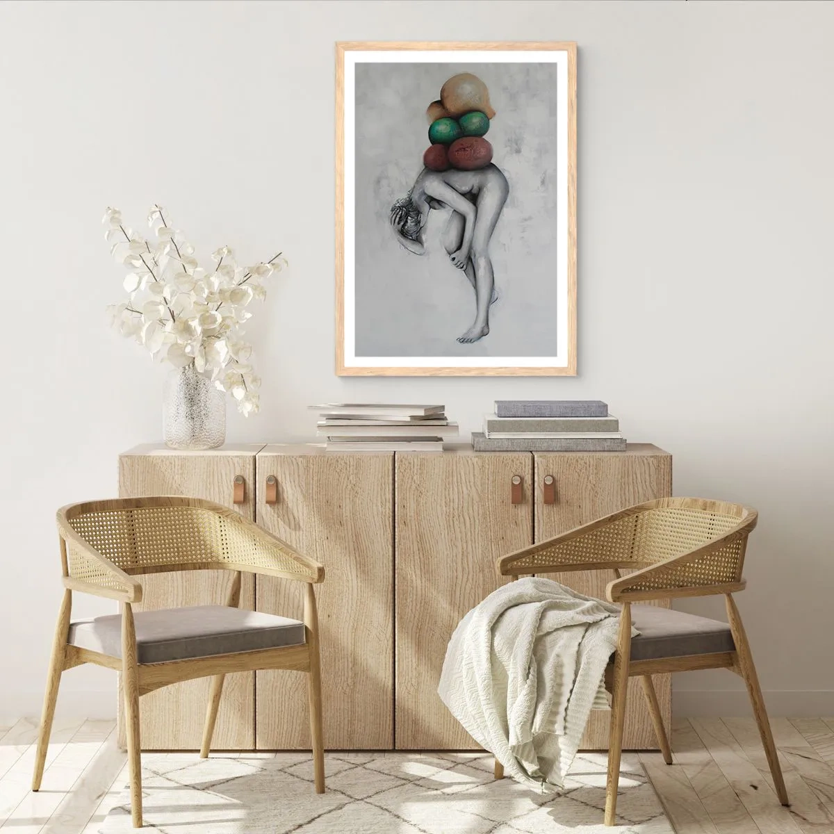 Plakát v rámu světlý dub - Břemeno života - 40x50 cm