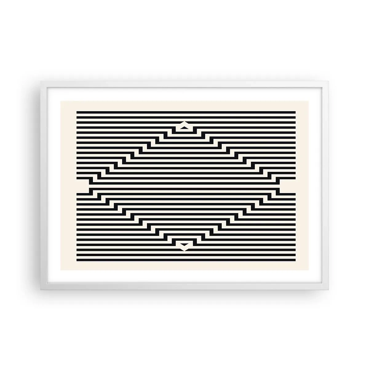 Plakát v bílém rámu - Geometrická iluze - 70x50 cm