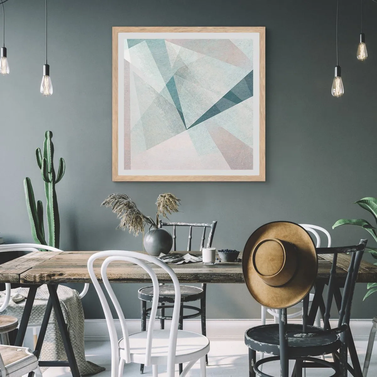 Plakát v rámu světlý dub - V klidu, ale dynamicky - 40x40 cm