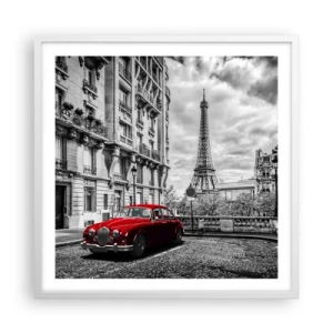 Plakát v bílém rámu - Dravec ve městě - 60x60 cm