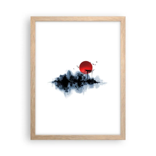 Plakát v rámu světlý dub - Japonský pohled - 30x40 cm