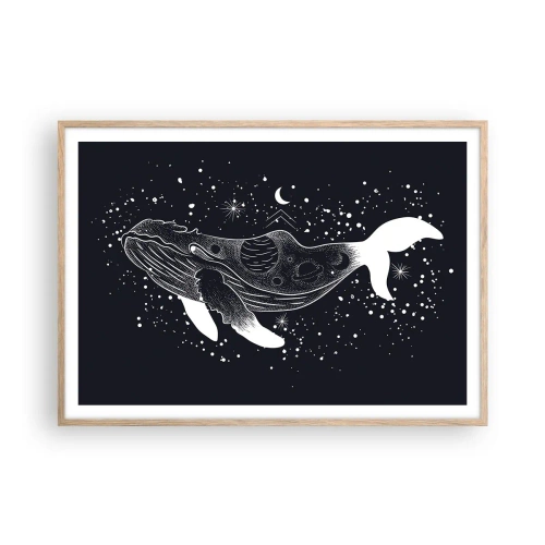 Plakát v rámu světlý dub - V oceánu vesmíru - 100x70 cm