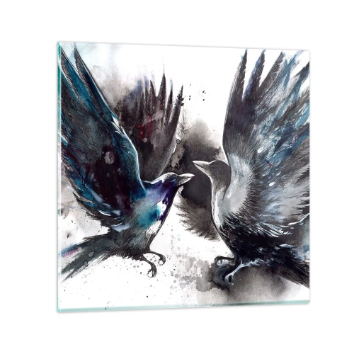 Obraz na skle - Havran havranovi… - 50x50 cm
