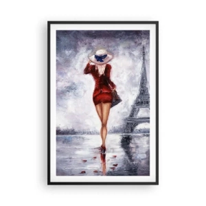 Plakát v černém rámu - Pařížské symboly - 61x91 cm