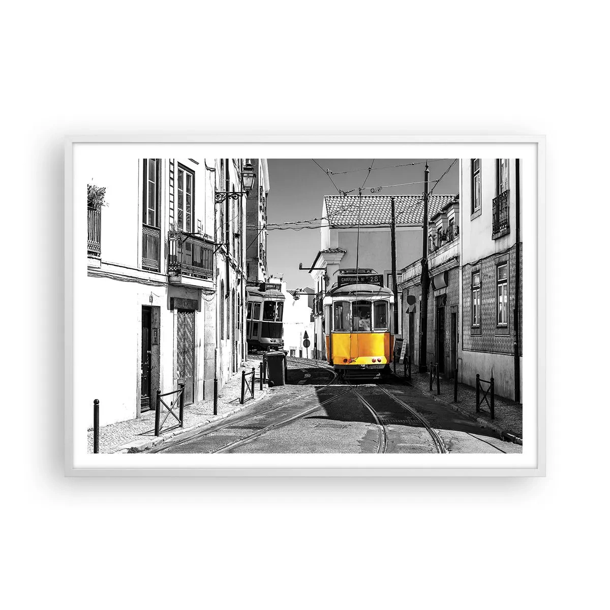 Plakát v bílém rámu - Duch Lisabonu - 100x70 cm
