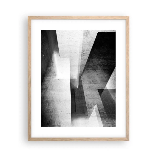 Plakát v rámu světlý dub - Struktura prostoru - 40x50 cm