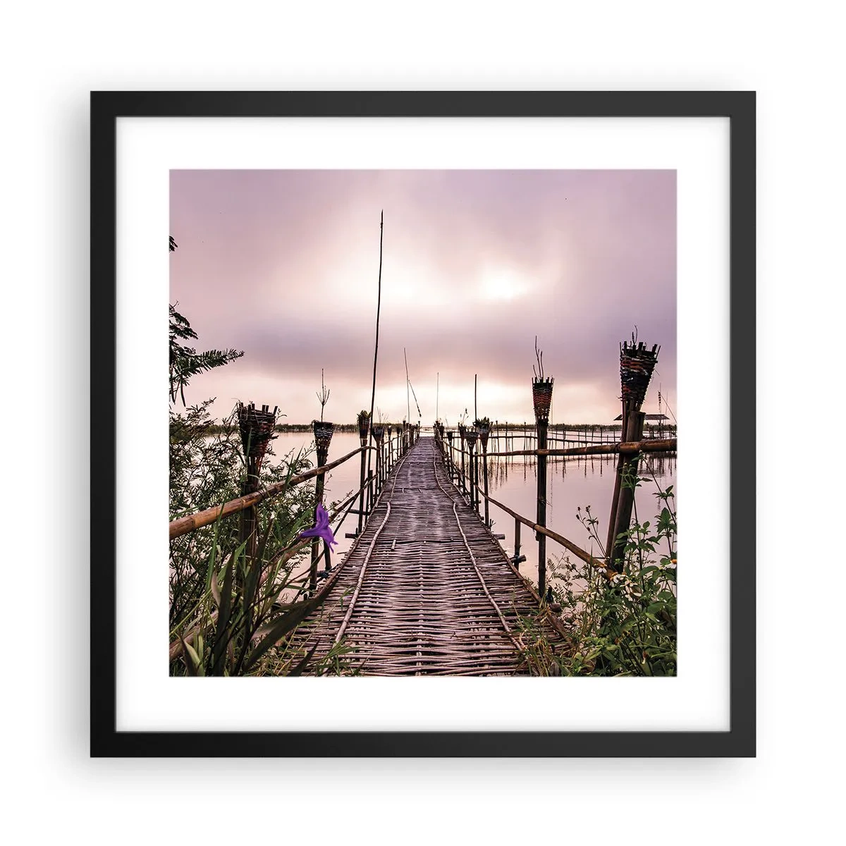 Plakát v černém rámu - Klid a pohoda Asie - 40x40 cm