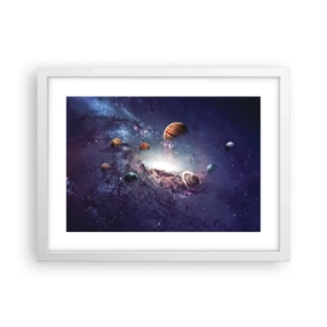 Plakát v bílém rámu - Slunce a tanec - 40x30 cm