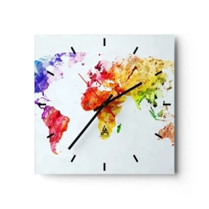 Nástěnné hodiny - Všechny barvy světa - 30x30 cm