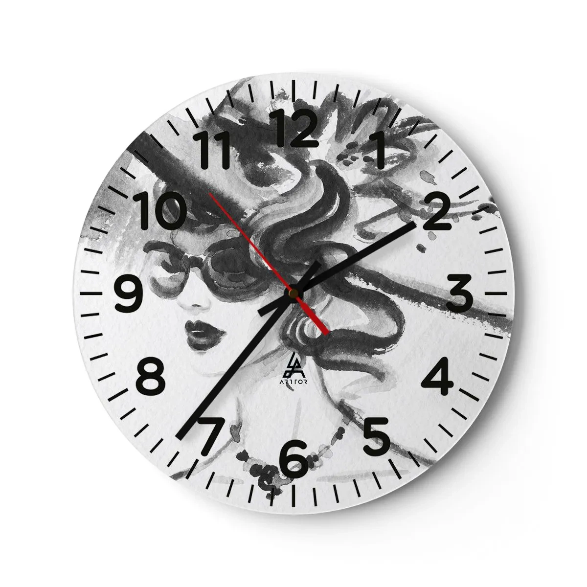 Nástěnné hodiny - Dáma s charakterem - 30x30 cm