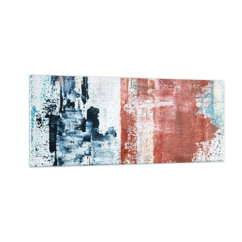 Obraz na skle - Abstraktní půl na půl - 100x40 cm