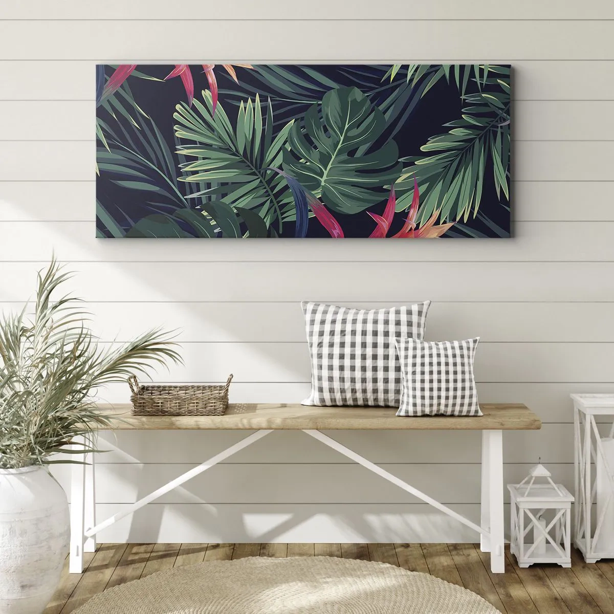 Obraz na plátně - Vzplanout v zeleném - 100x40 cm
