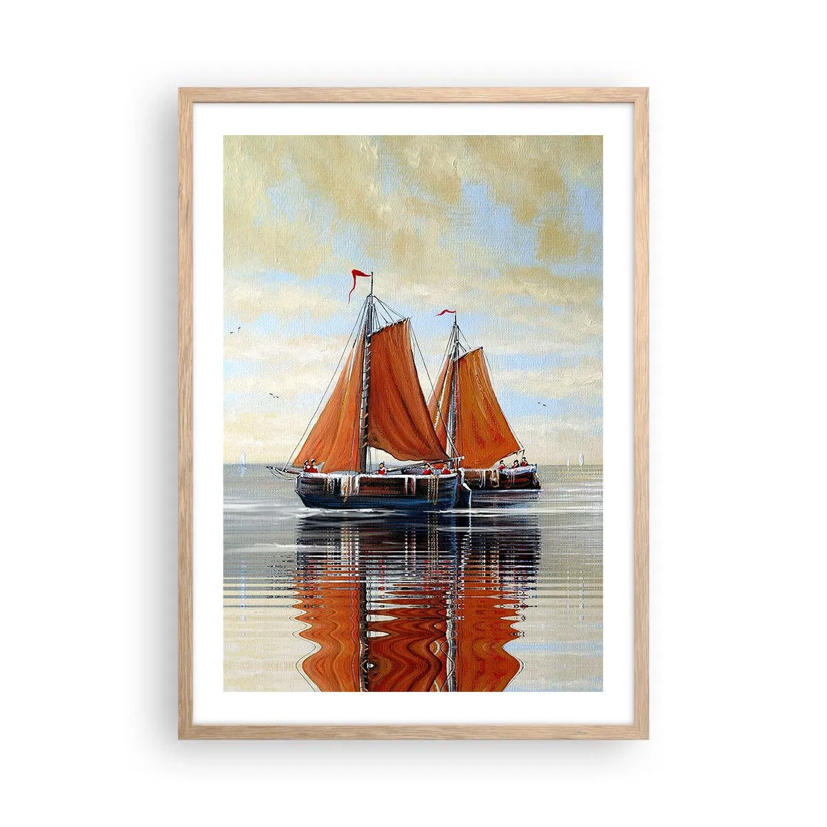 Plakát v rámu světlý dub - Pluj, námořníku… - 50x70 cm