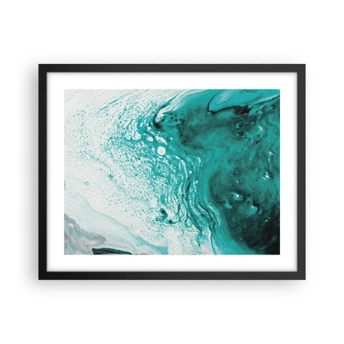 Plakát v černém rámu - Propadnout v bílé a tyrkysové - 50x40 cm