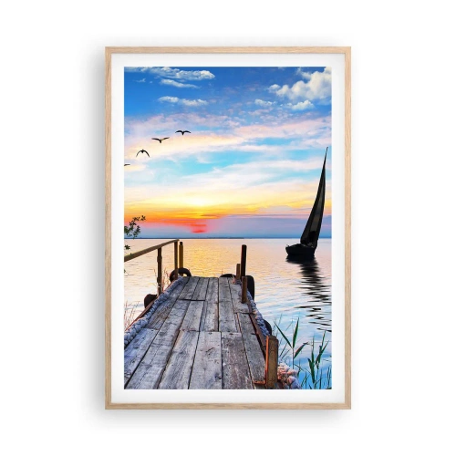 Plakát v rámu světlý dub - Dobrý večer - 61x91 cm