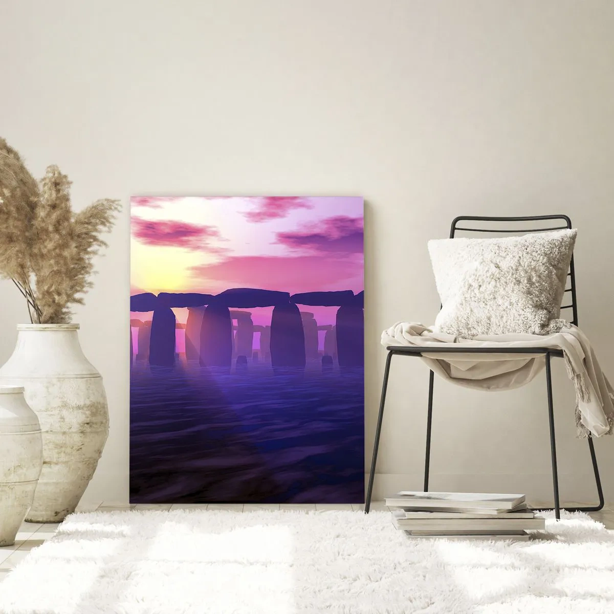 Obraz na skle - Tajemství za svítání v mlze - 50x70 cm