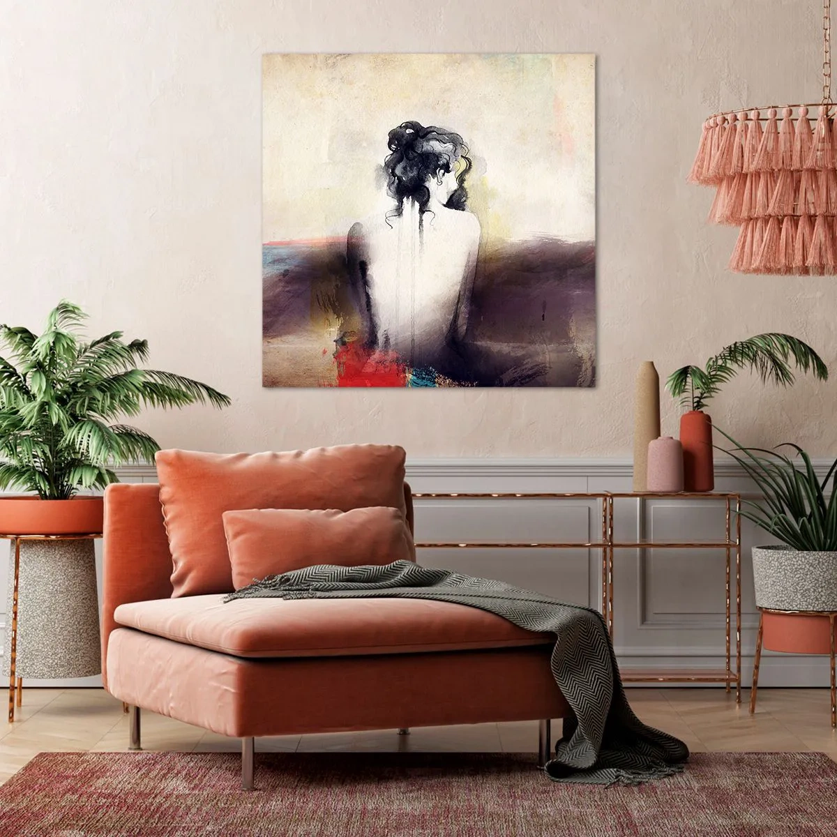 Obraz na plátně - Jemné linie, oválné tvary - 60x60 cm