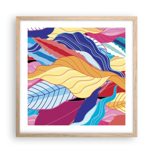 Plakát v rámu světlý dub - Barevný nepořádek - 50x50 cm