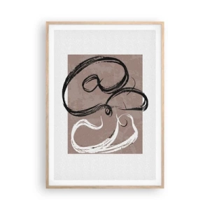 Plakát v rámu světlý dub - Kompozice – hledání úplnosti - 70x100 cm