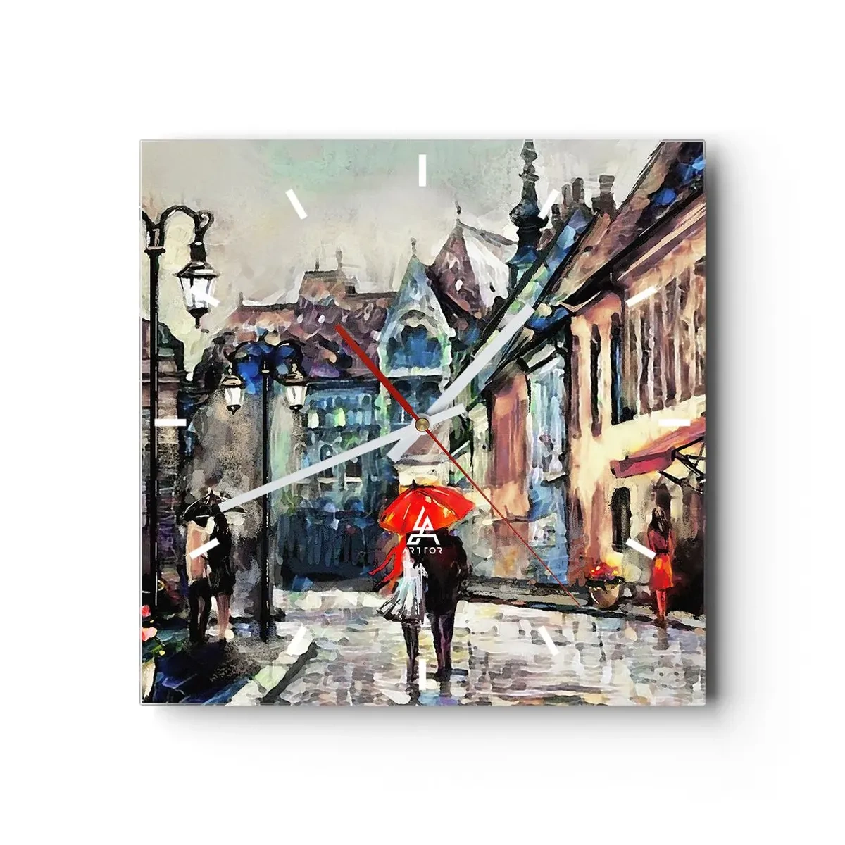 Nástěnné hodiny - Déšť pro dva - 30x30 cm