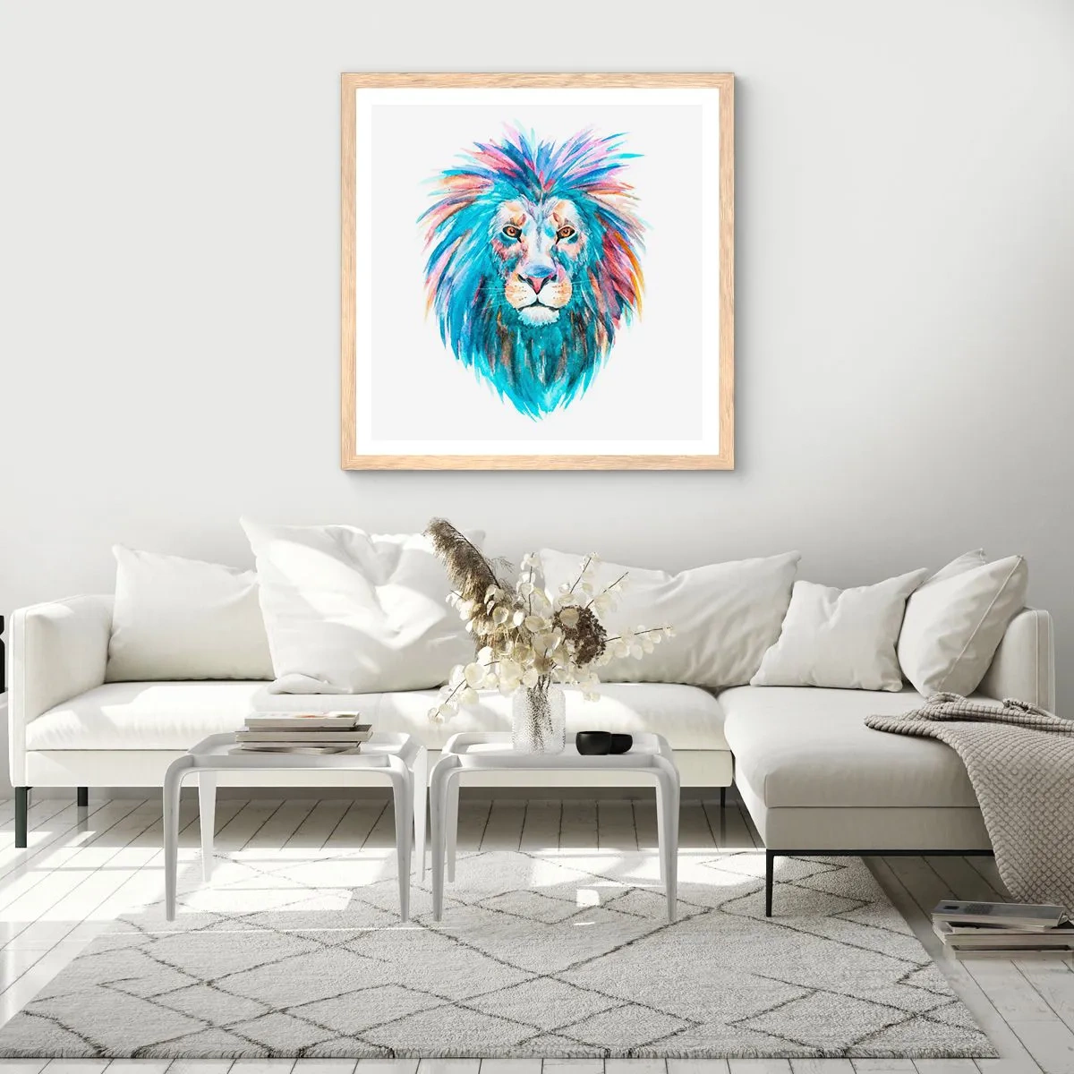 Plakát v rámu světlý dub - Elektrizující aura - 40x40 cm