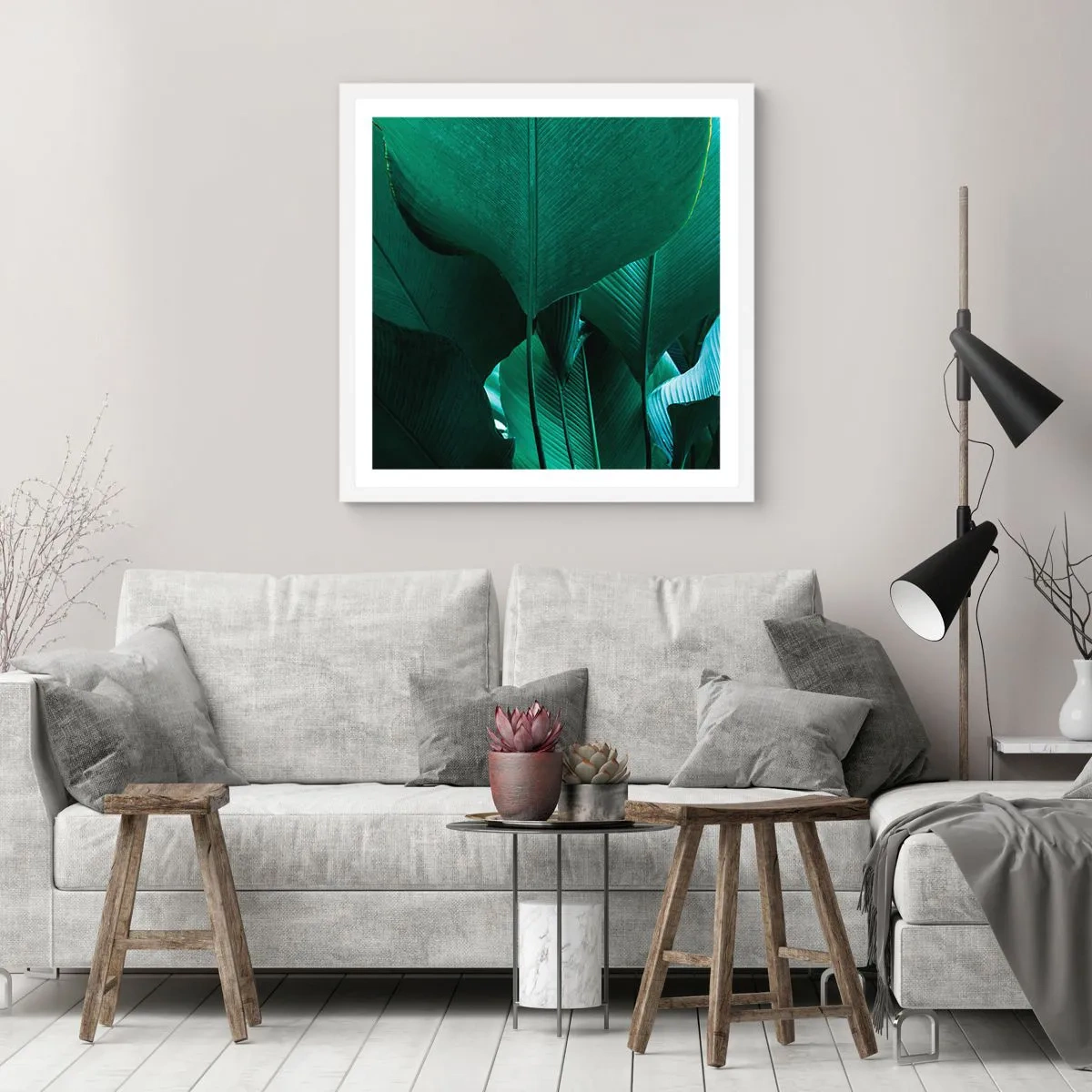 Plakát v bílém rámu - Obrácené ke světlu - 50x50 cm