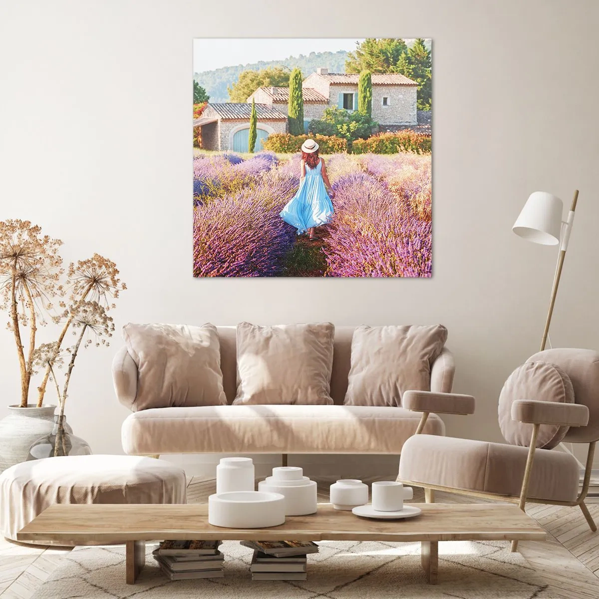 Obraz na plátně - Levandulová dívka - 60x60 cm
