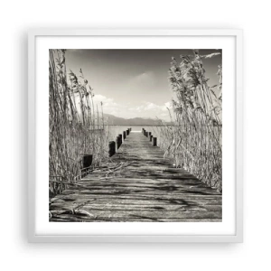 Plakát v bílém rámu - V ústraní travin - 50x50 cm