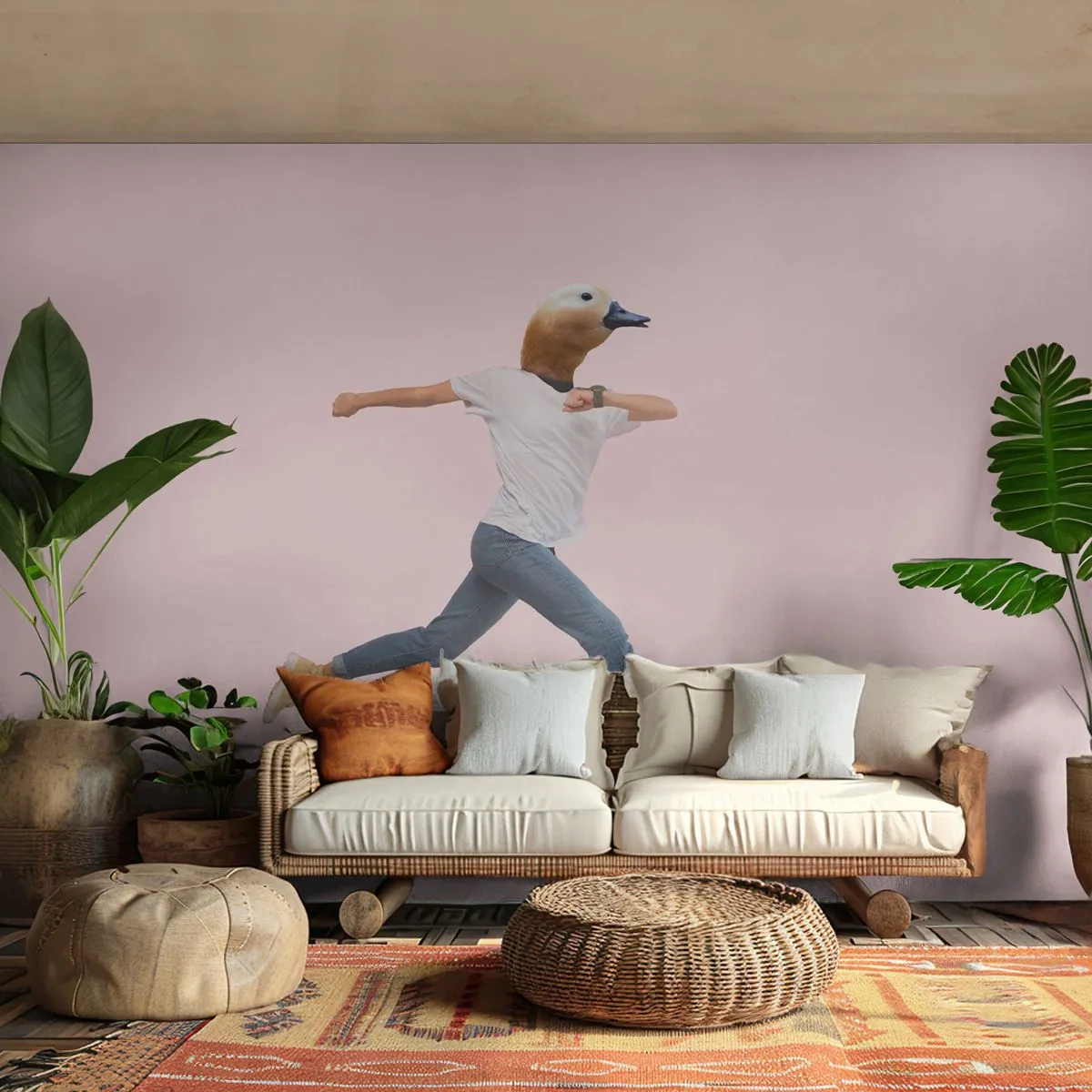 Fototapeta Samolepicí Deluxe Sticker - Špetka absurdity - Abstrakce, Muž, Minimalismus - 250x175 cm