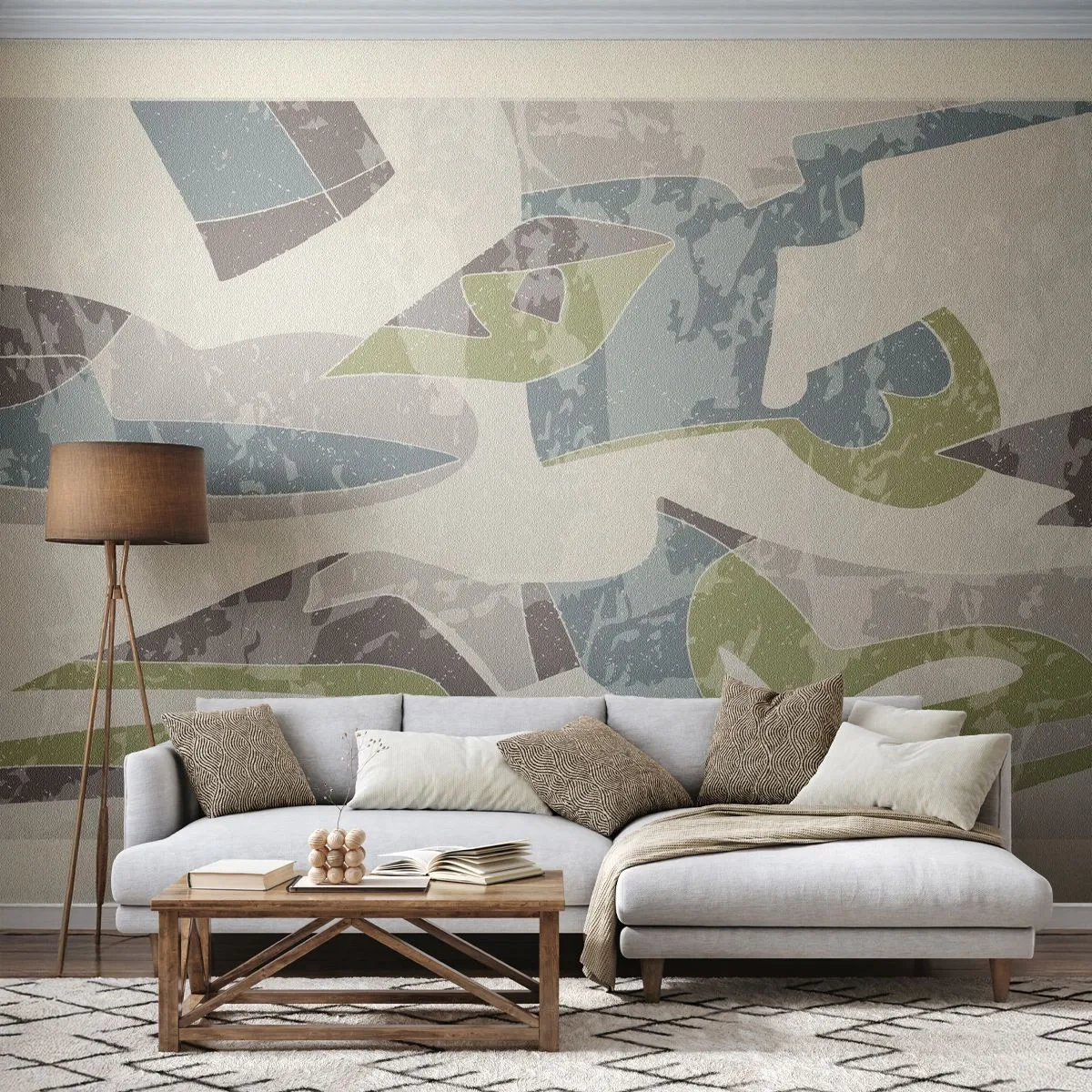 Fototapeta Premium Sand - Kompozice za sklem - Tvary, Abstrakce, Pastel - 400x280 cm