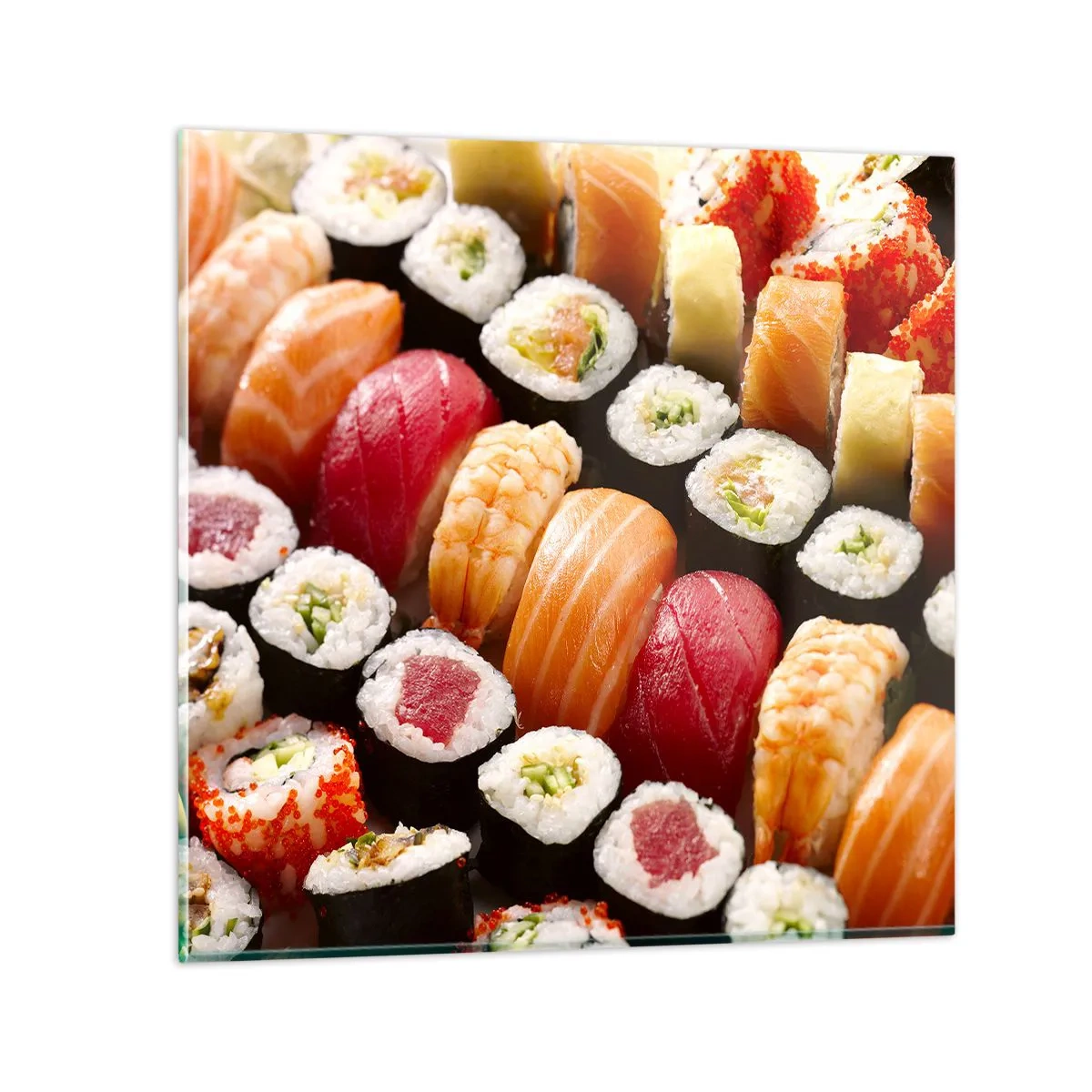 Obraz na skle - Barvy a chutě Asie - 50x50 cm