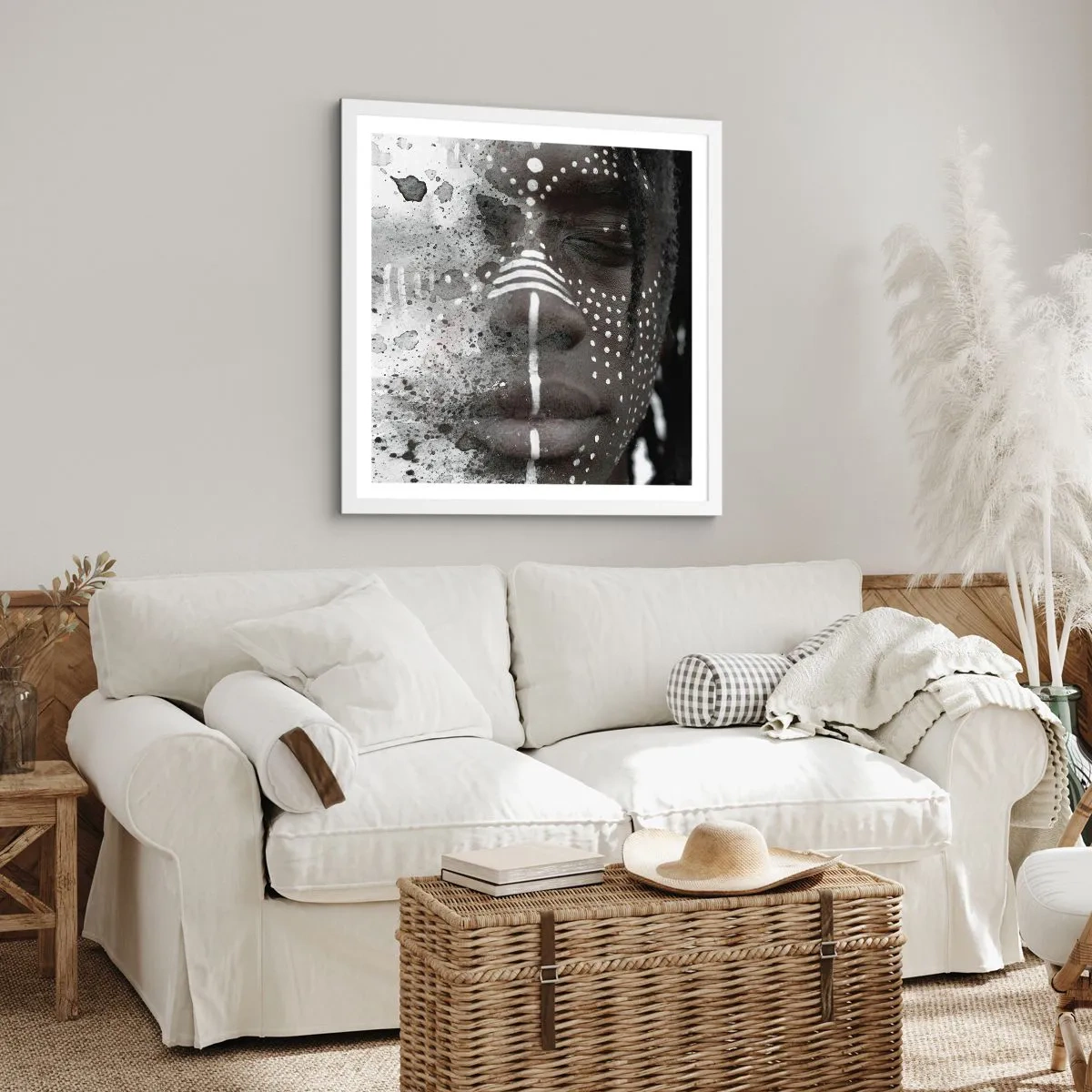 Plakát v bílém rámu - Objev původního ducha - 40x40 cm