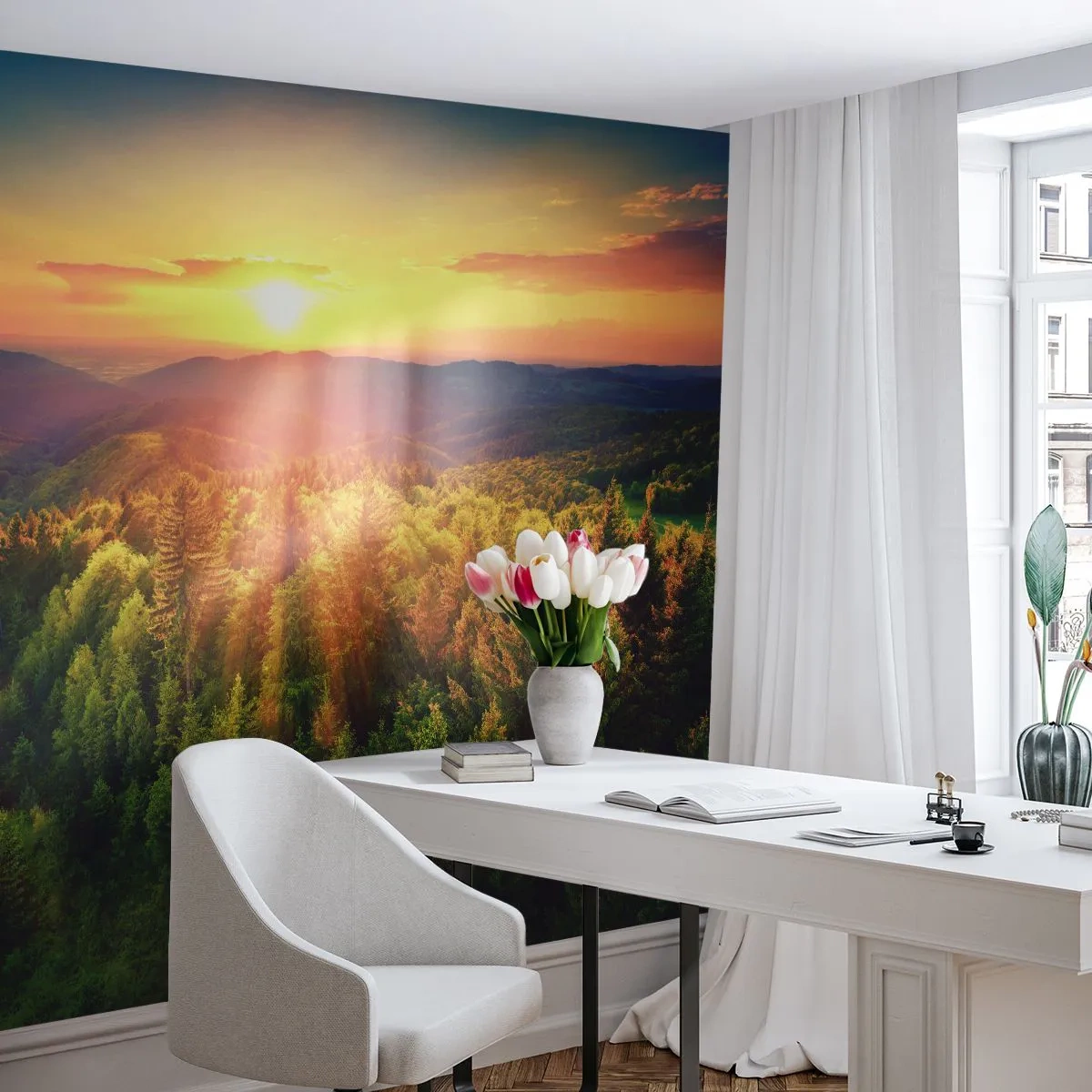Fototapeta Samolepicí Deluxe Sticker - Vrcholky a vrcholy - Krajina, Les, hory - 250x175 cm