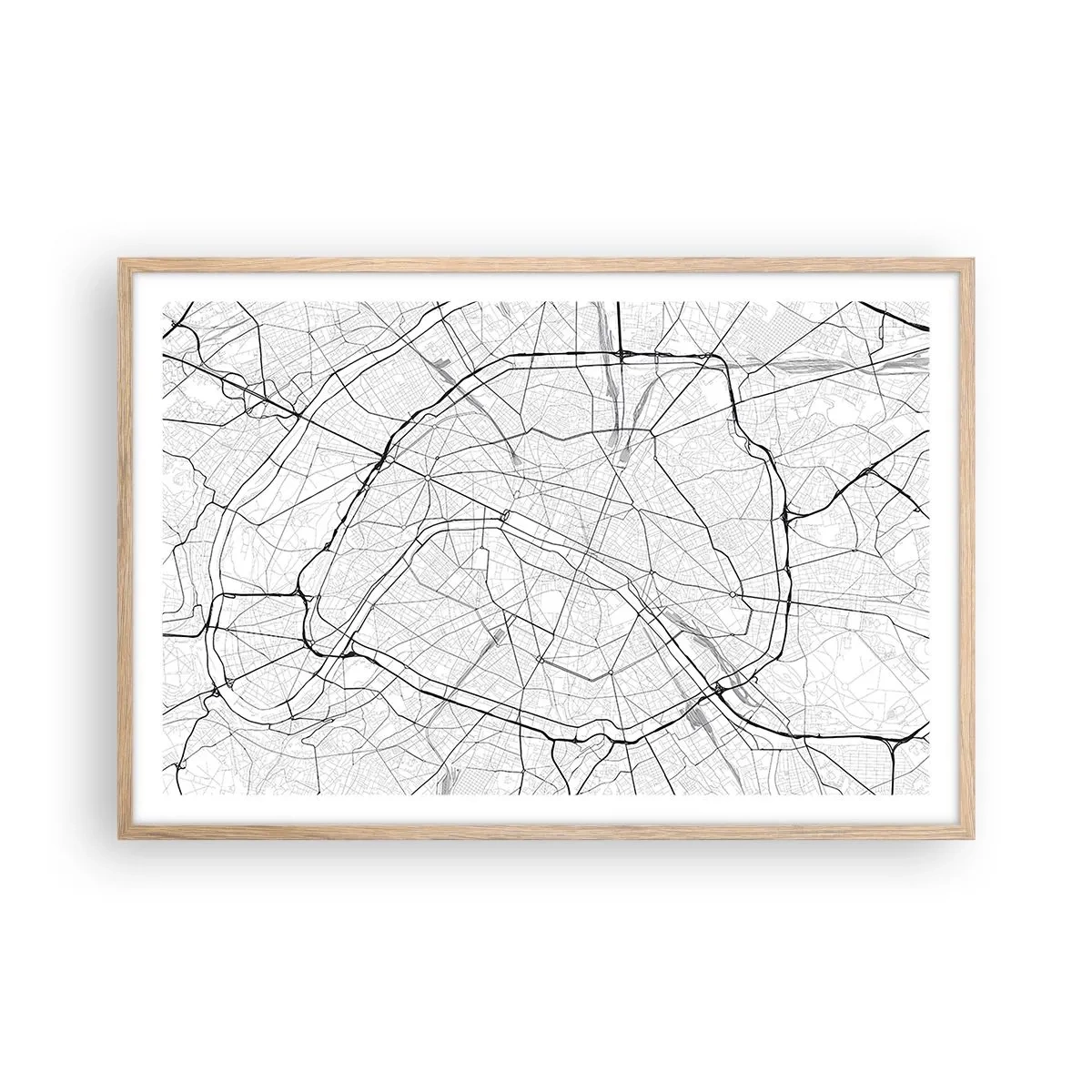 Plakát v rámu světlý dub - Květ Paříže - 91x61 cm