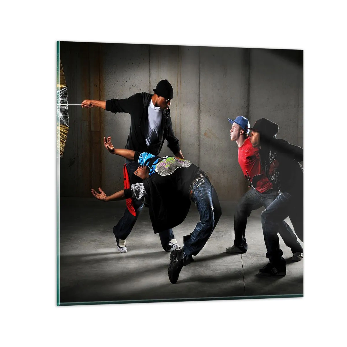 Obraz na skle - Tančící s pouličním větrem - 40x40 cm