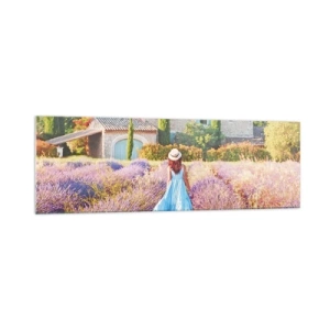 Obraz na skle - Levandulová dívka - 160x50 cm