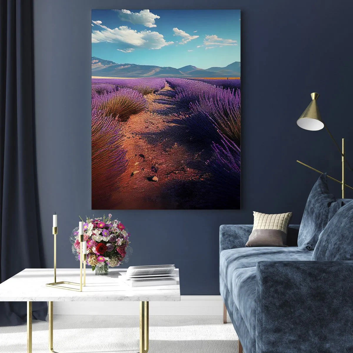 Obraz na skle - Voňavá pole - 50x70 cm