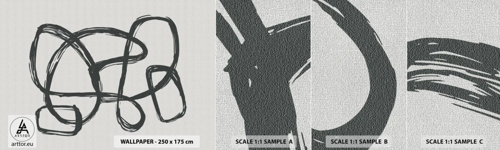 Vzor Fototapety Premium Canvas - Abstrakce ve smyčce - Boho, Kus, Minimalistický - 100x30 cm