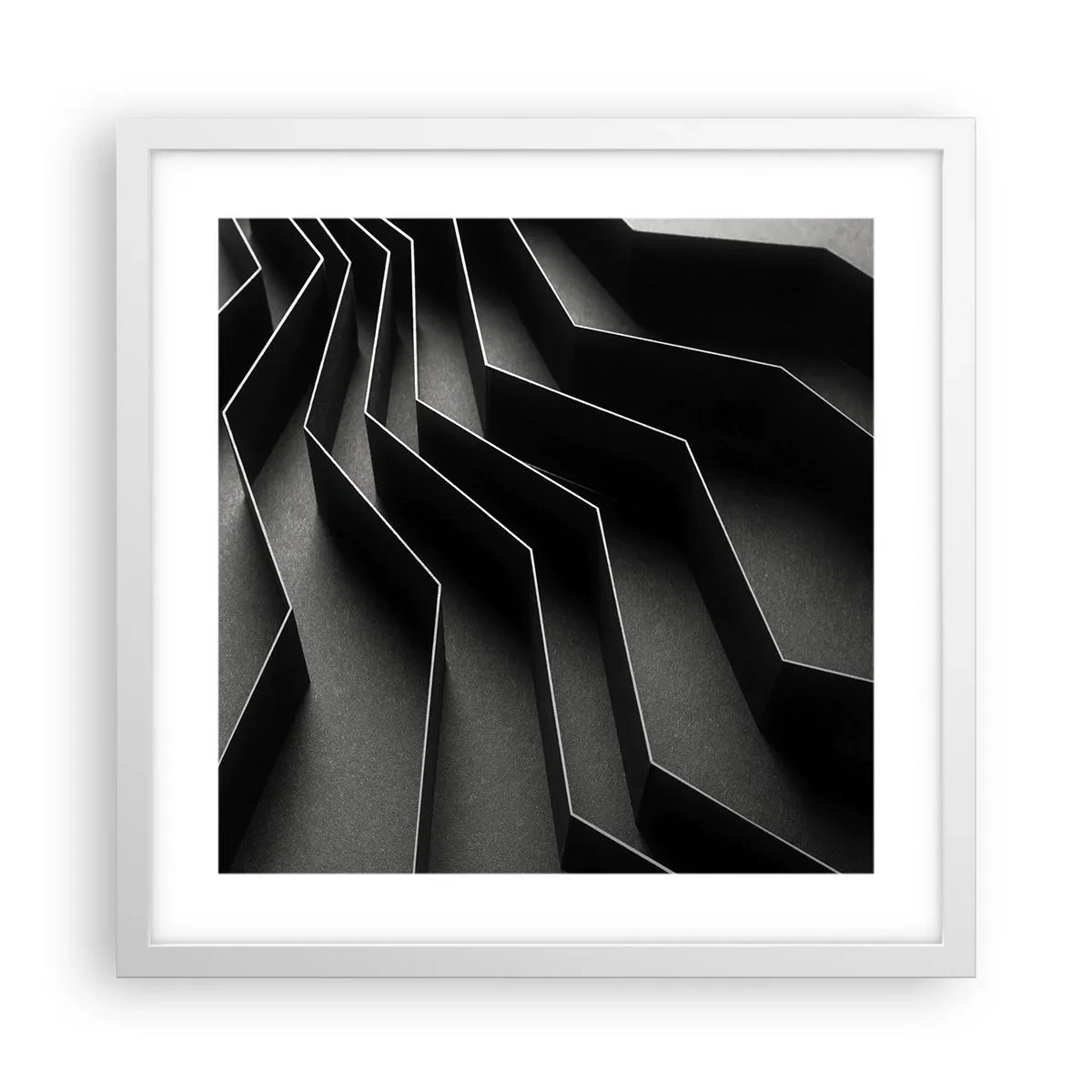 Plakát v bílém rámu - Prostorový pořádek - 40x40 cm