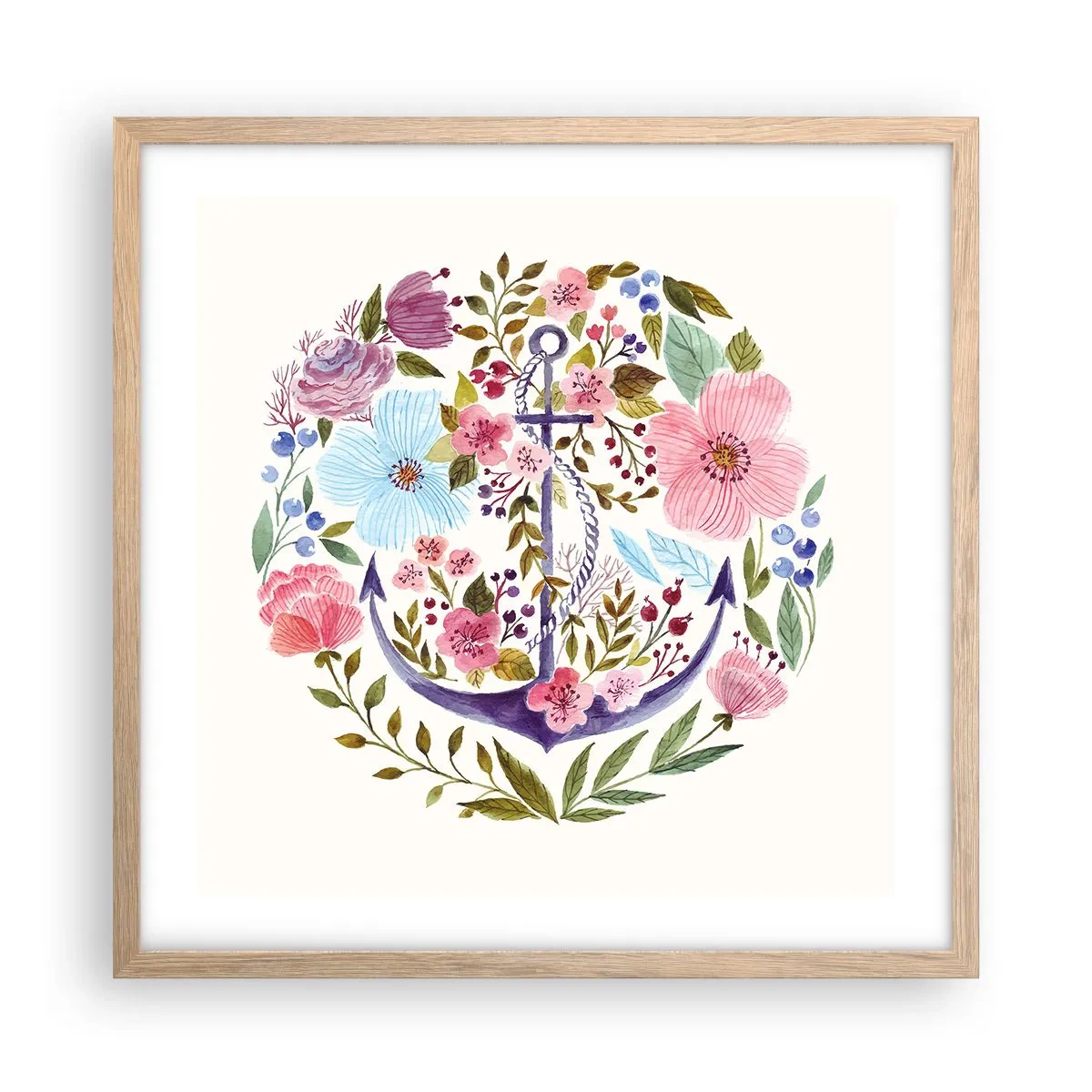 Plakát v rámu světlý dub - Námořníkův hezký sen - 50x50 cm