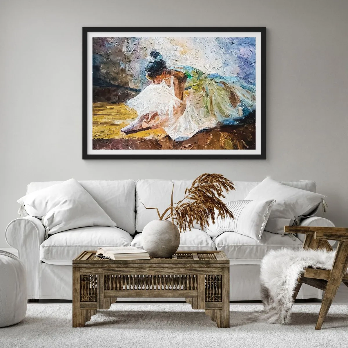 Plakát v černém rámu - Z Degasova obrazu - 70x50 cm